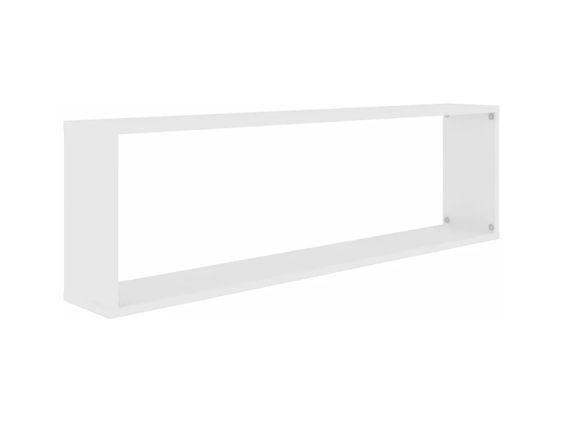 Wandschappen kubus 4 st 100x15x30 cm bewerkt hout wit