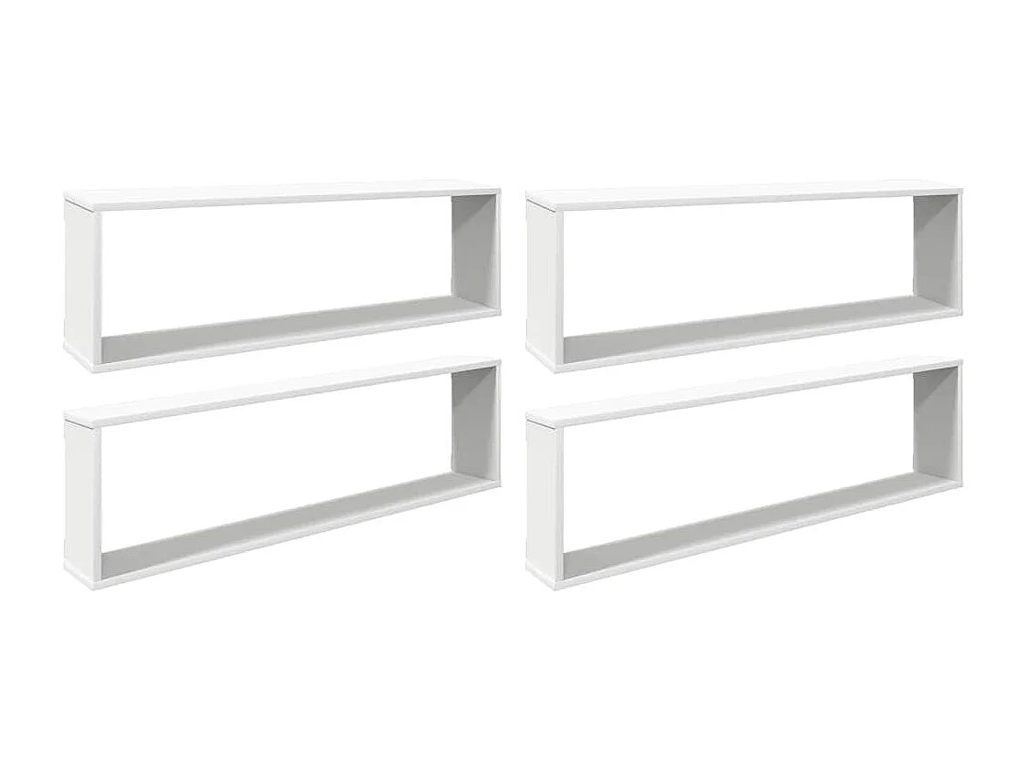 Étagères cube murales 4 pcs Blanc 100x15x30cm bois d'ingénierie