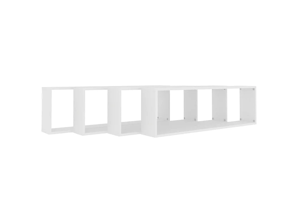 Étagères cube murales 4 pcs Blanc 100x15x30cm bois d'ingénierie