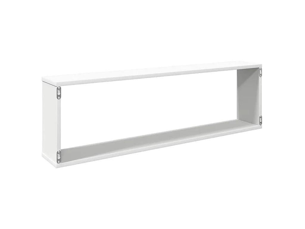 Étagères cube murales 4 pcs Blanc 100x15x30cm bois d'ingénierie