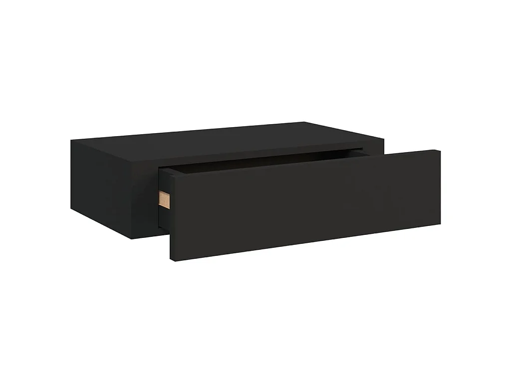 Wandschappen 2 st met lade 40x23,5x10 cm MDF zwart