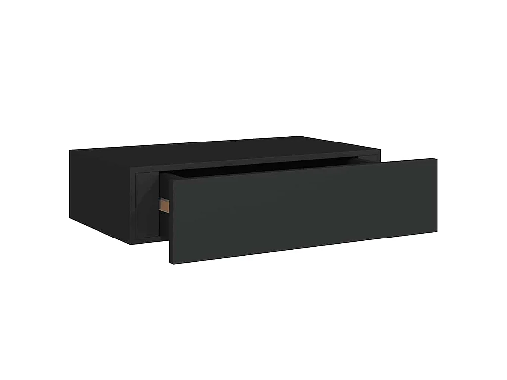 Prateleiras de parede com gavetas 2 pcs MDF 40x23,5x10 cm preto