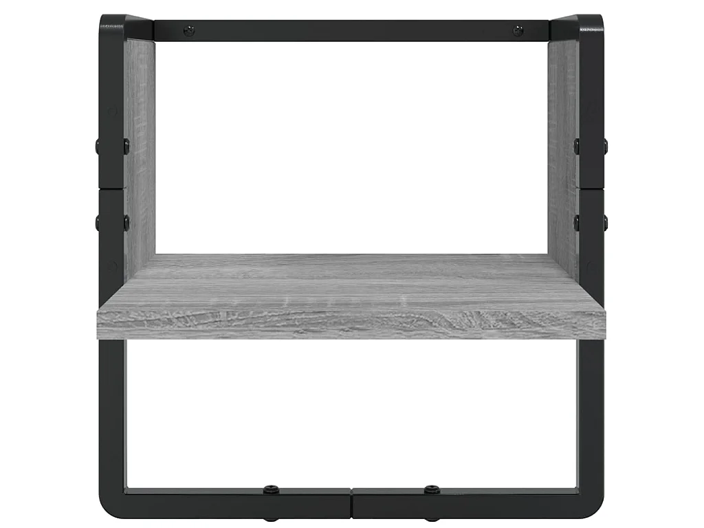 Ensemble d'étagères murales avec barres 4 pcs sonoma gris