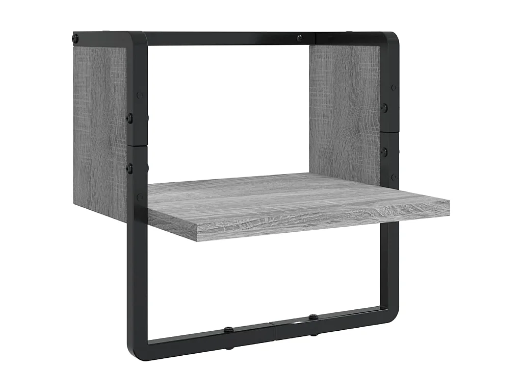 Ensemble d'étagères murales avec barres 4 pcs sonoma gris