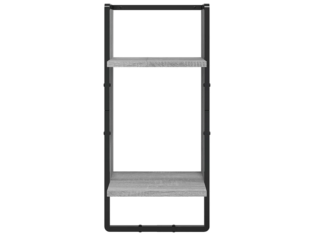 Ensemble d'étagères murales avec barres 4 pcs sonoma gris