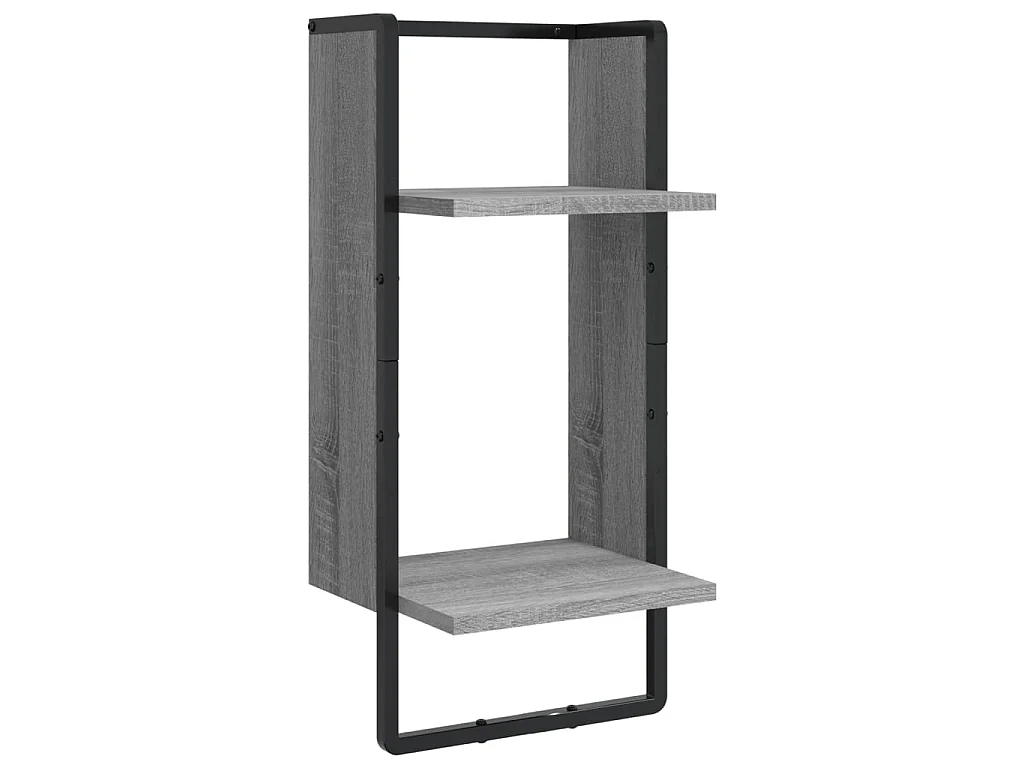 Ensemble d'étagères murales avec barres 4 pcs sonoma gris