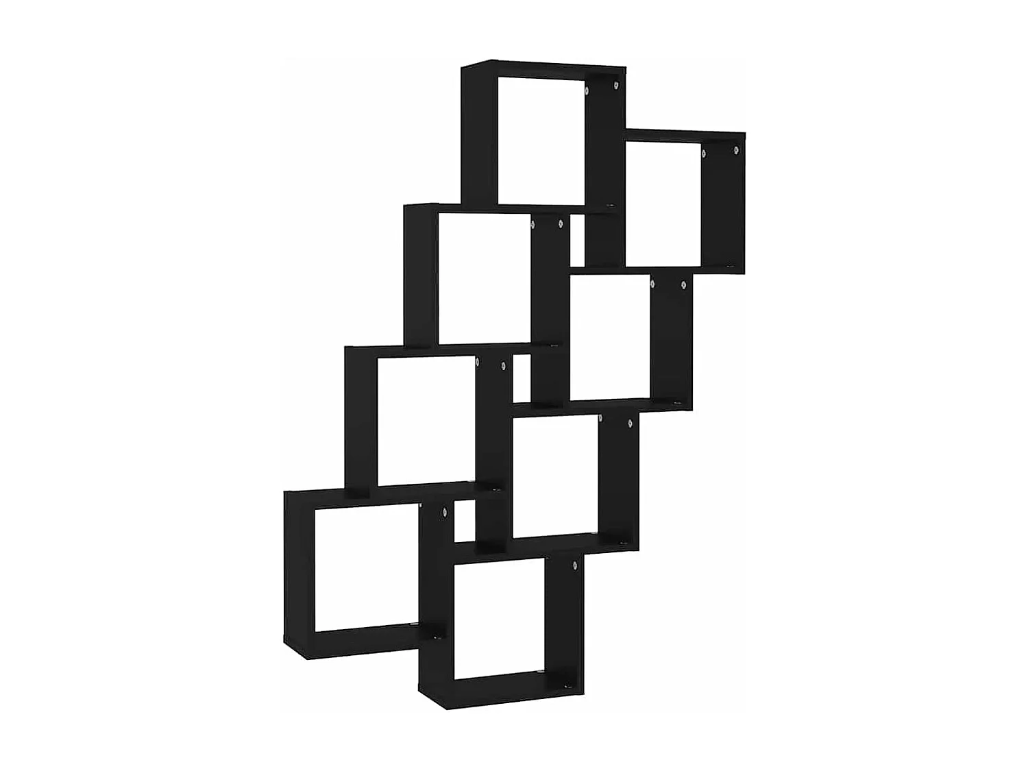 Mensola Parete a Cubo Nera 90x15x119 cm in Legno Multistrato