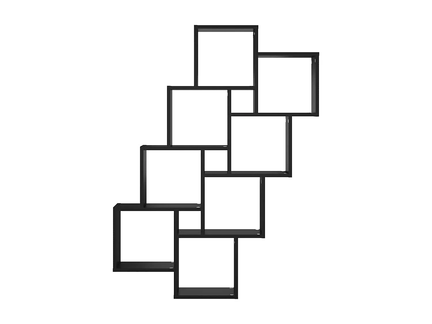 Mensola Parete a Cubo Nera 90x15x119 cm in Legno Multistrato