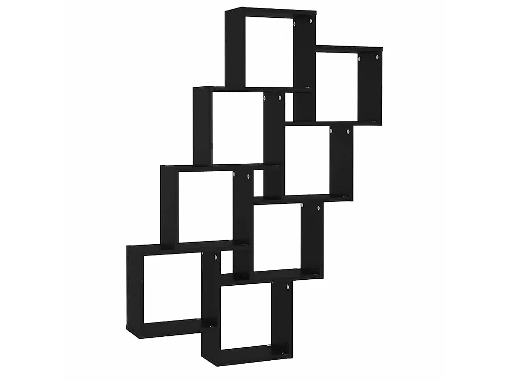 Wandschap kubus 90x15x119 cm bewerkt hout zwart