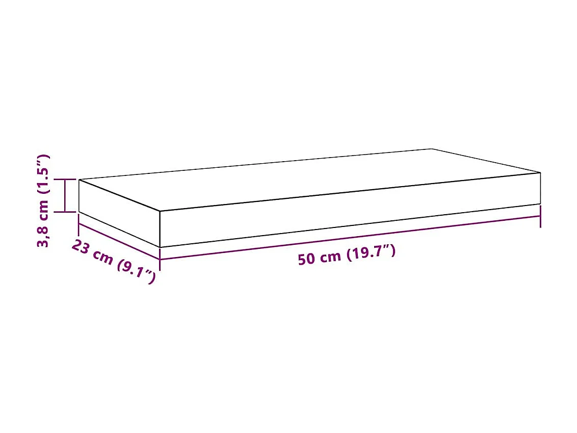 Étagères murales flottantes 2 pcs blanc 50x23x3,8 cm MDF