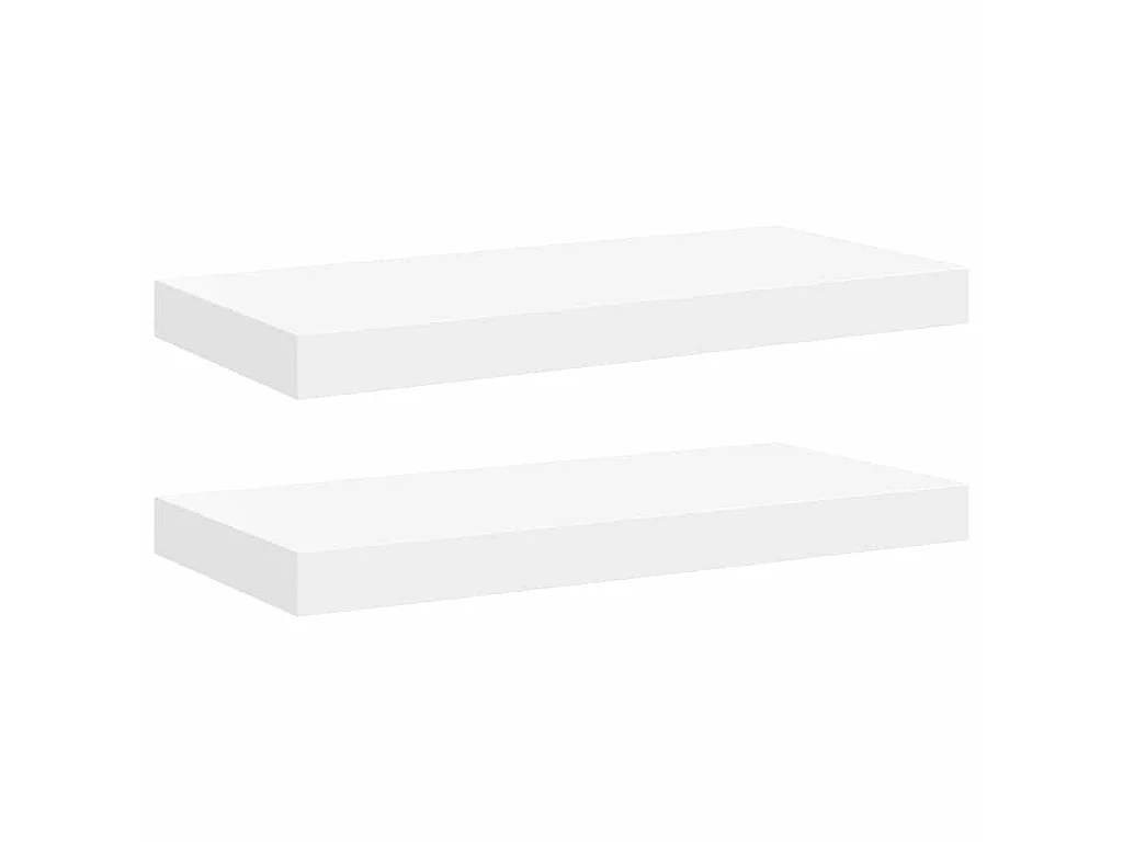 Schweberegale 2 Stk. Weiß 50x23x3,8 cm MDF