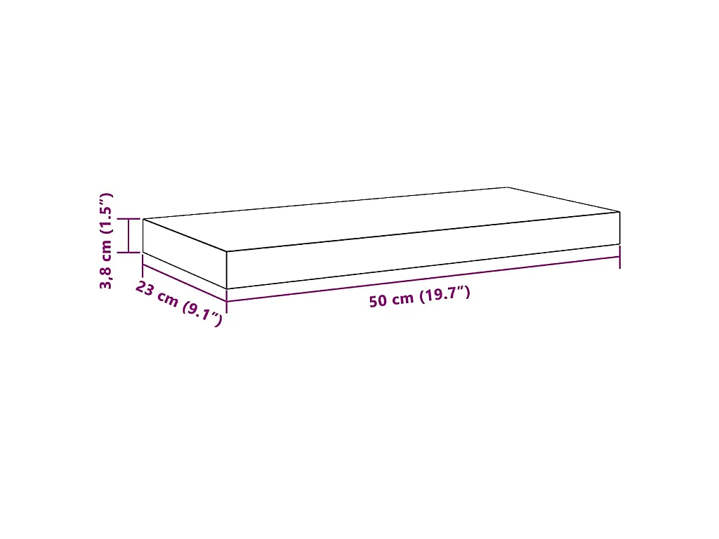 Schweberegale 2 Stk. Weiß 50x23x3,8 cm MDF