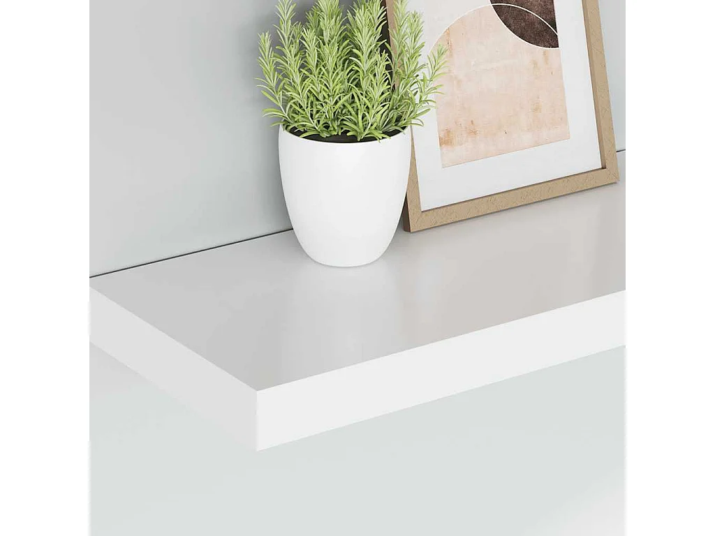 Schweberegale 2 Stk. Weiß 50x23x3,8 cm MDF