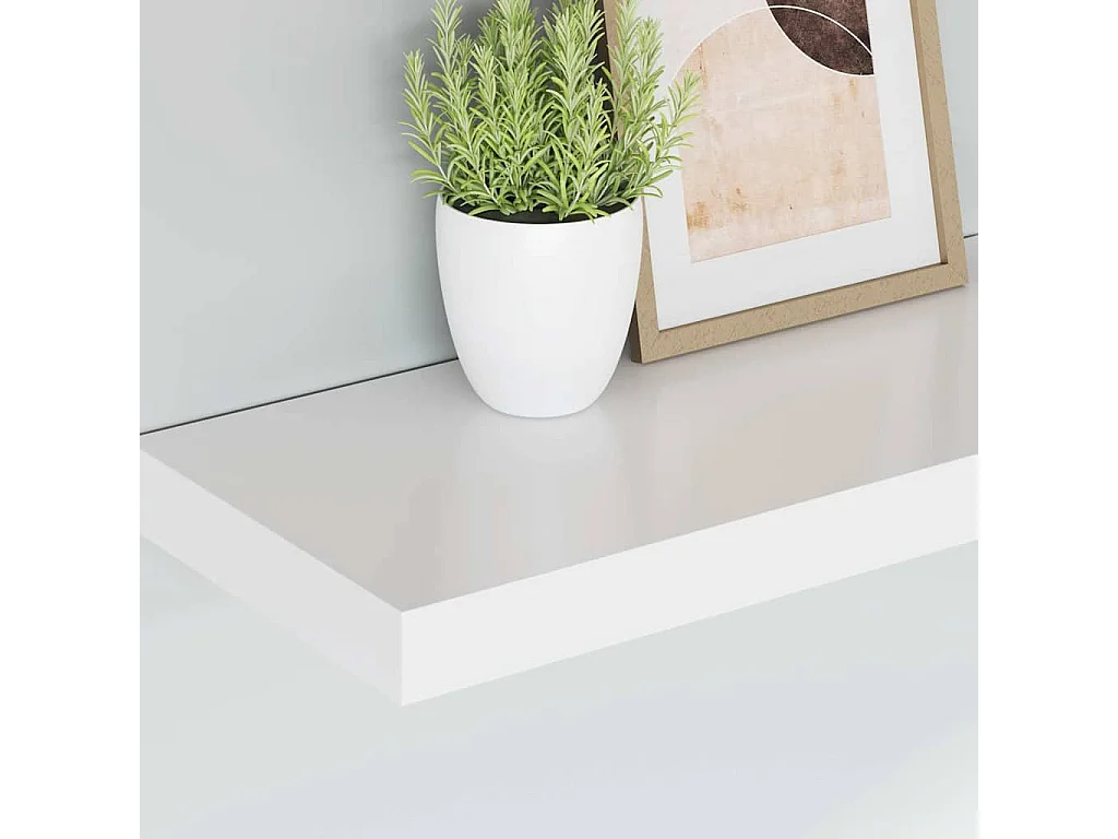 Scaffali a Parete 2 pz Bianchi 50x23,5x3,8 cm in MDF