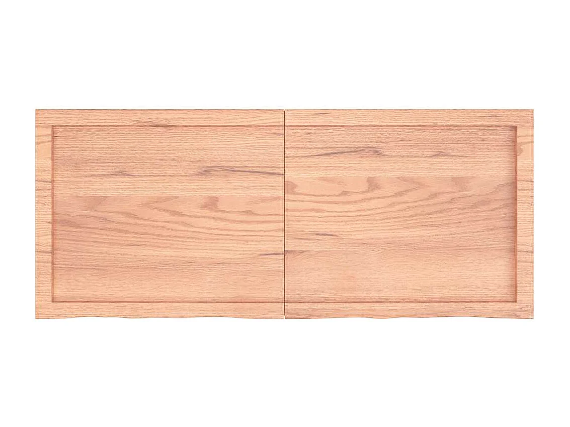 Wandregal Hellbraun 120x50x(2-6) cm Massivholz Eiche Behandelt