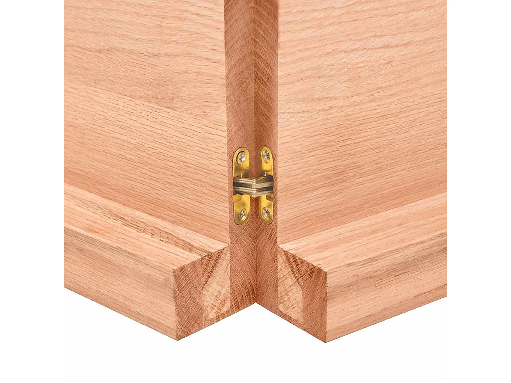 Wandregal Hellbraun 120x50x(2-6) cm Massivholz Eiche Behandelt