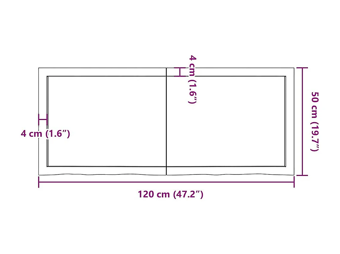 Wandregal Hellbraun 120x50x(2-6) cm Massivholz Eiche Behandelt