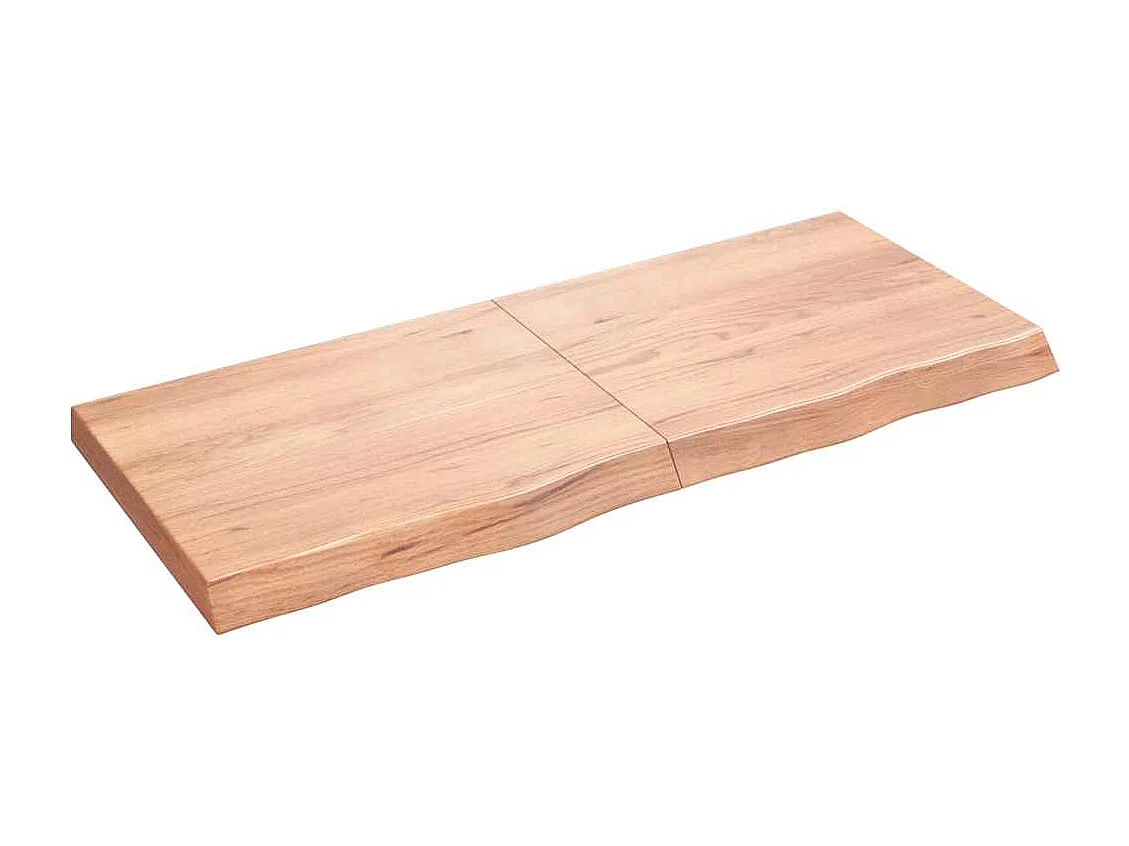Wandregal Hellbraun 120x50x(2-6) cm Massivholz Eiche Behandelt