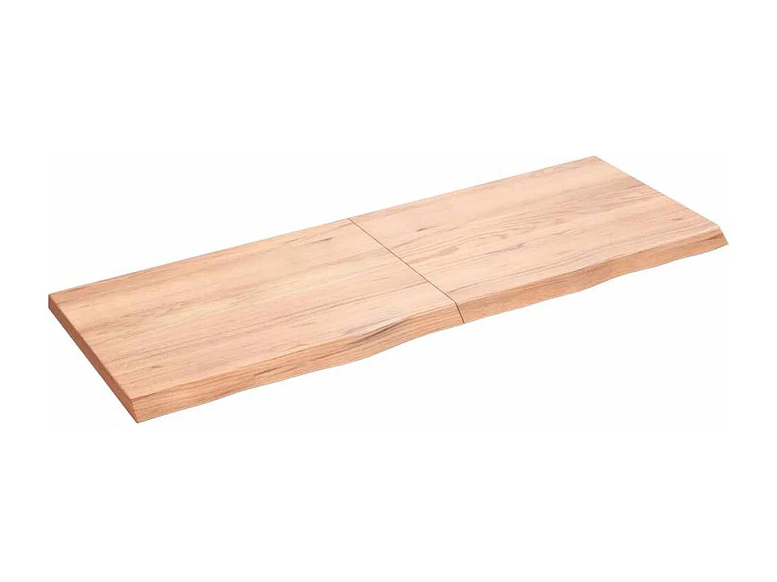 Wandregal Hellbraun 140x50x(2-4) cm Massivholz Eiche Behandelt