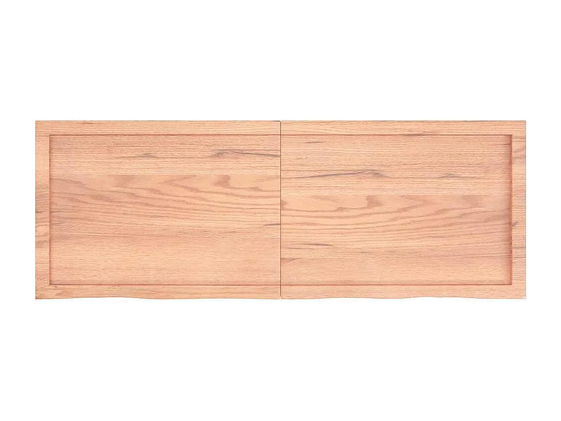 Wandregal Hellbraun 140x50x(2-4) cm Massivholz Eiche Behandelt