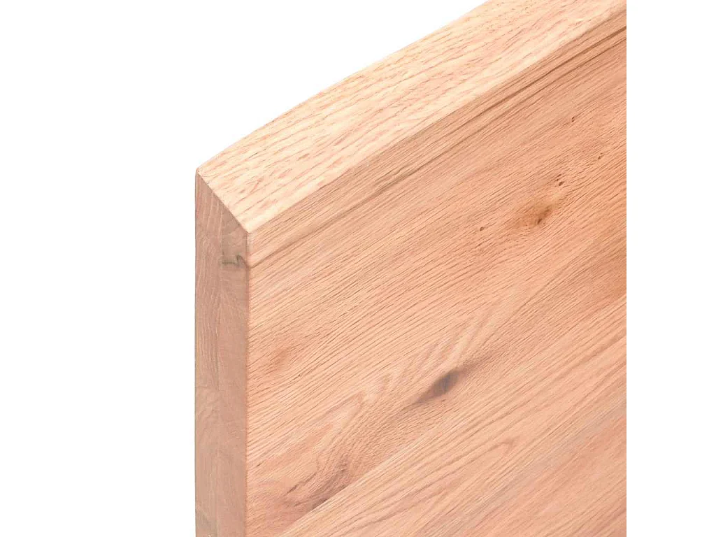 Wandregal Hellbraun 140x50x(2-4) cm Massivholz Eiche Behandelt