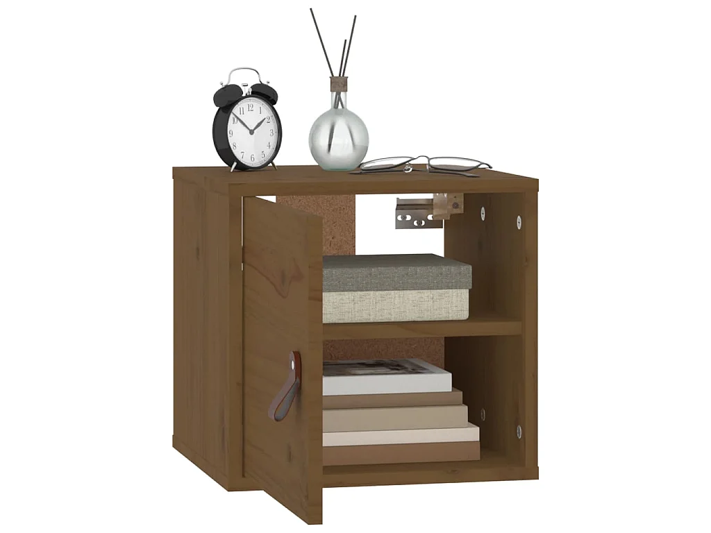 Armoires murales 2pcs Marron miel 31,5x30x30 cm Bois pin massif