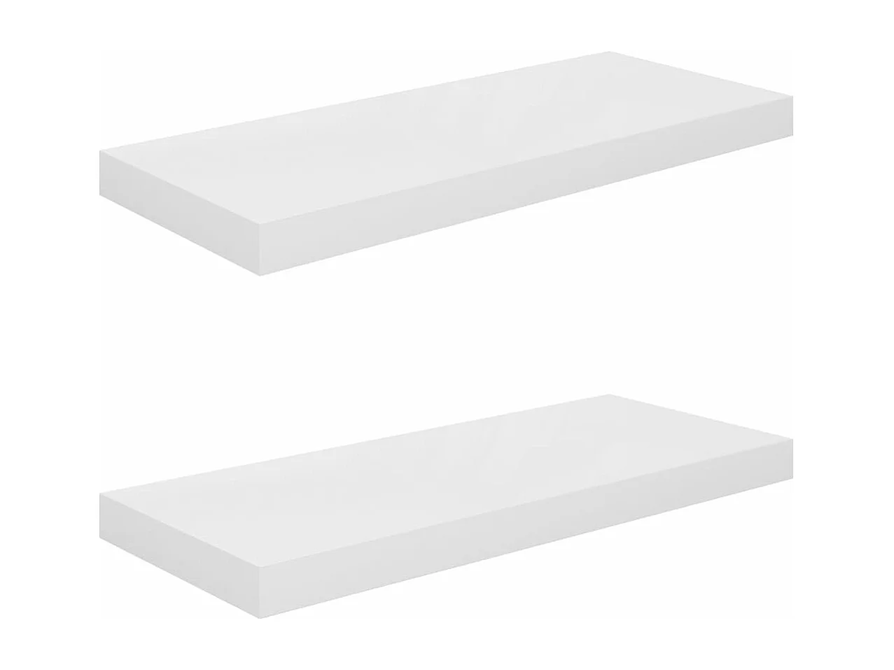 Estante flotante de pared 2 uds MDF blanco brillo 60x23,5x3,8cm