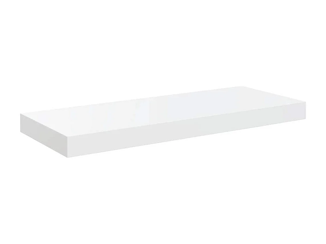 Étagère murale flottante 2 pcs Blanc brillant 60x23,5x3,8cm MDF