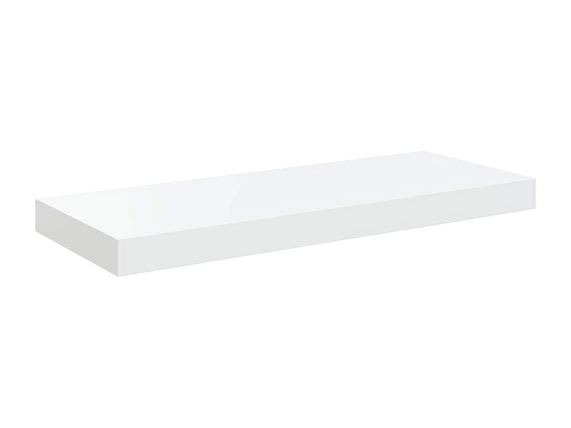 Étagère murale flottante 2 pcs Blanc brillant 60x23,5x3,8cm MDF