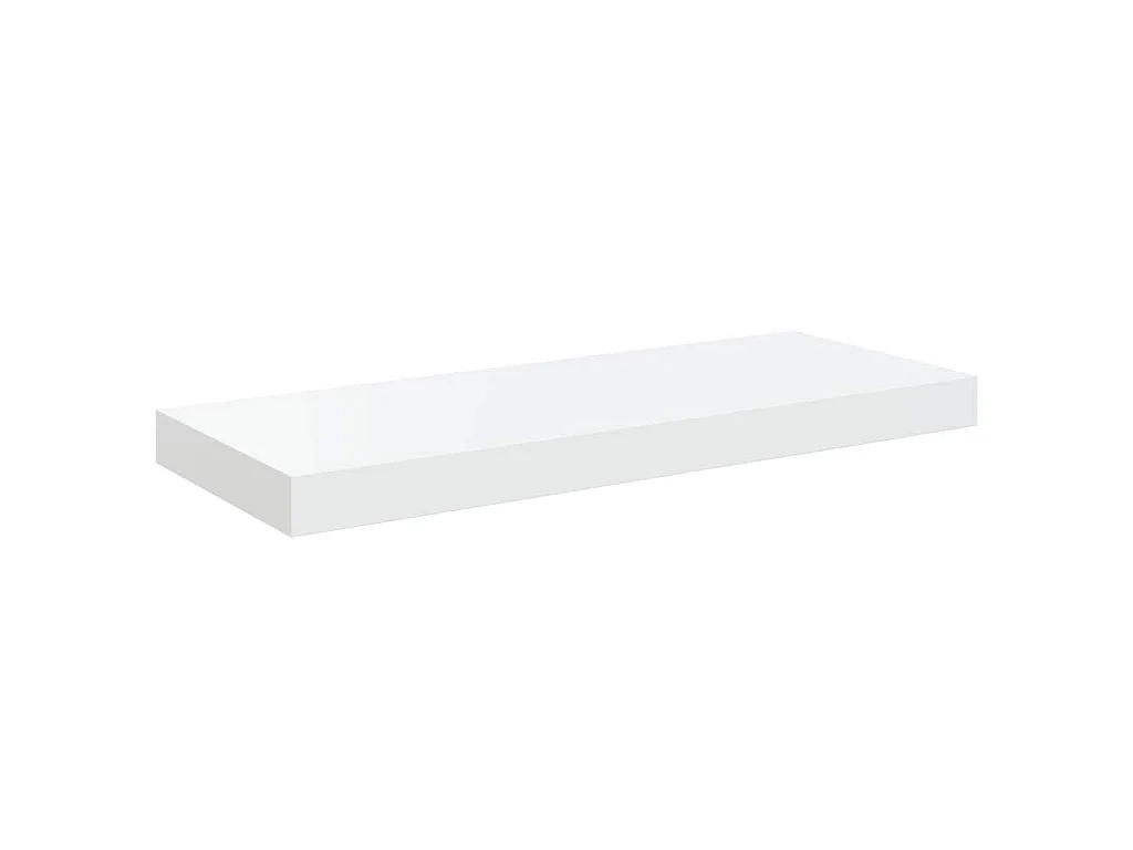 Scaffali a Parete 2 pz Bianco Lucido 60x23,5x3,8 cm in MDF