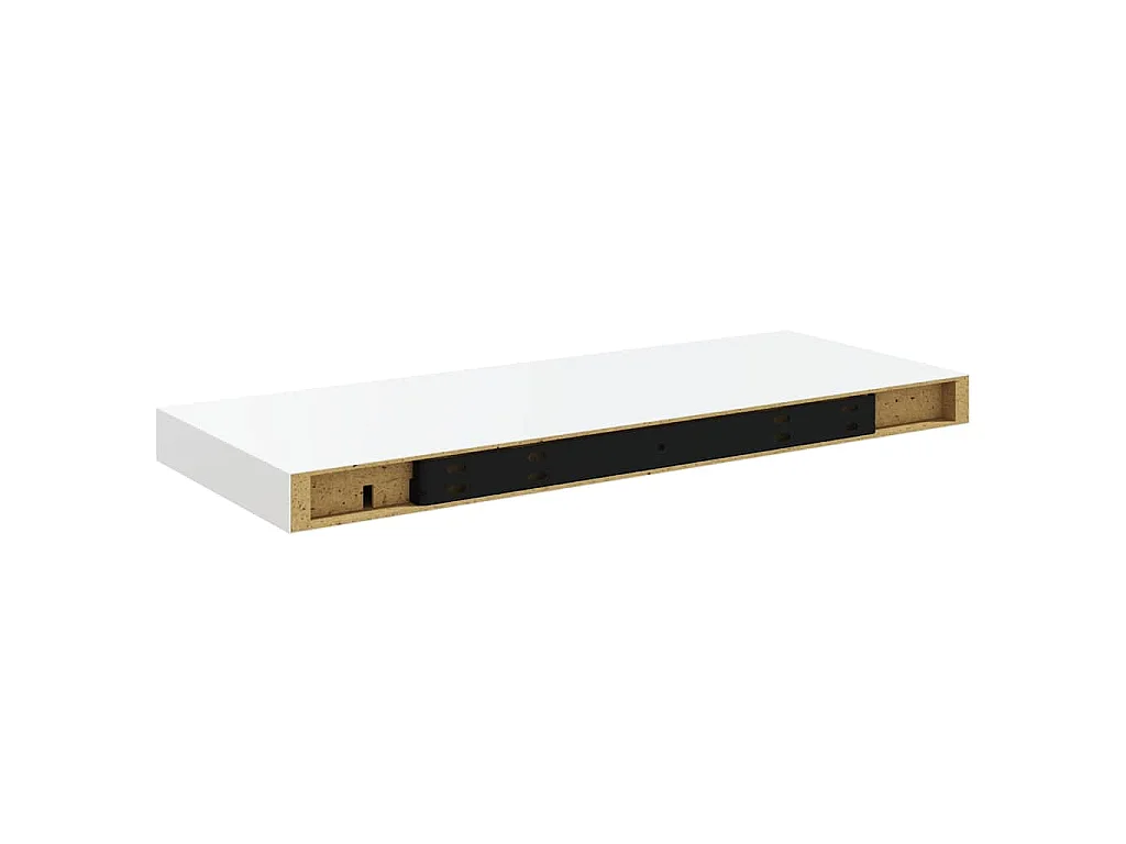 Scaffali a Parete 2 pz Bianco Lucido 60x23,5x3,8 cm in MDF