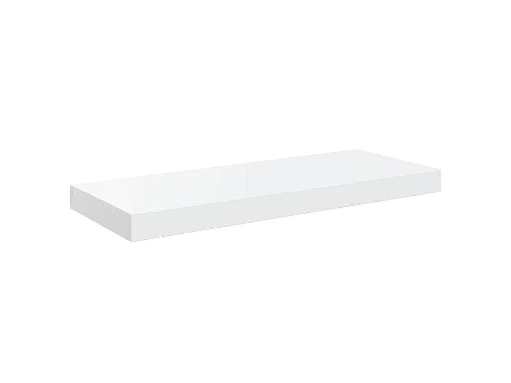 Étagère murale flottante 2 pcs Blanc brillant 60x23,5x3,8cm MDF
