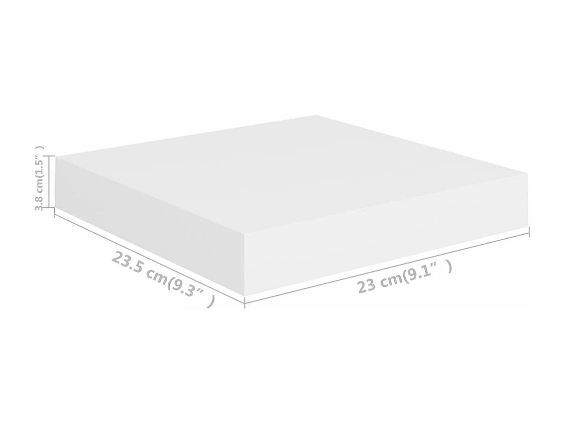 Étagère flottante murale blanc 23x23,5x3,8 cm MDF