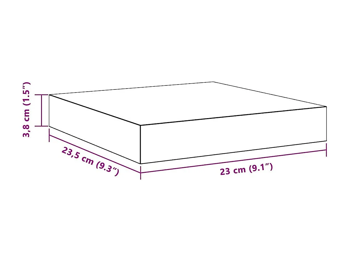 Prateleira parede suspensa 23x23,5x3,8 cm MDF branco