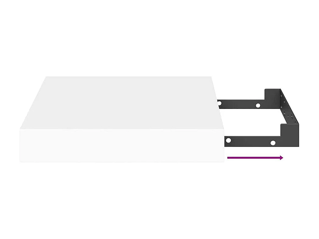 Étagère flottante murale blanc 23x23,5x3,8 cm MDF