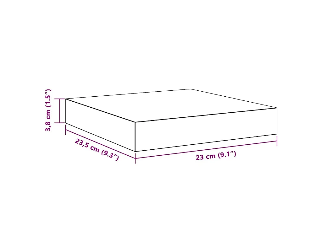 Étagère flottante murale blanc 23x23,5x3,8 cm MDF