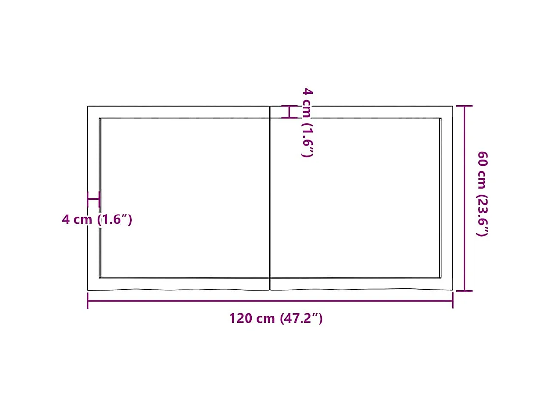 Estante pared madera roble tratada marrón oscuro 120x60x(2-6)cm
