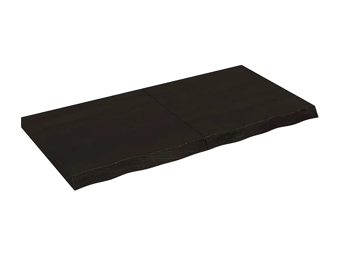 Wandregal Dunkelbraun 120x60x(2-6)cm Massivholz Eiche Behandelt