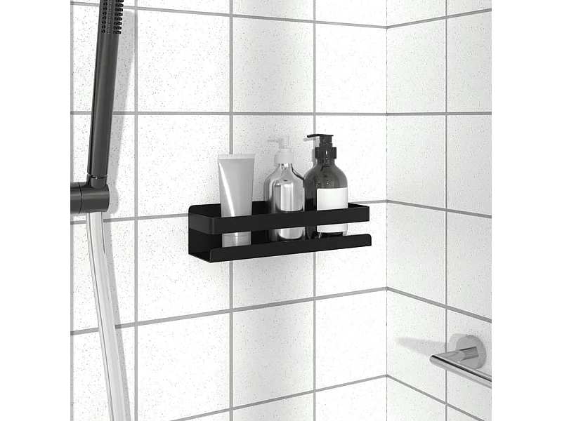 Étagère de douche noir mat acier inoxydable 304 brossé