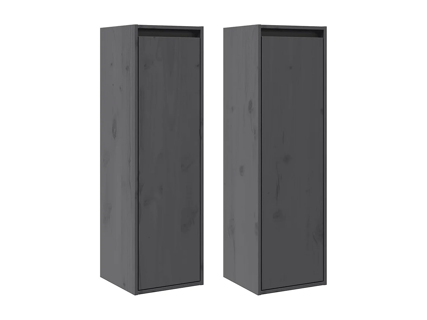Armoires murales 2 pcs Gris 30x30x100 cm Bois de pin massif