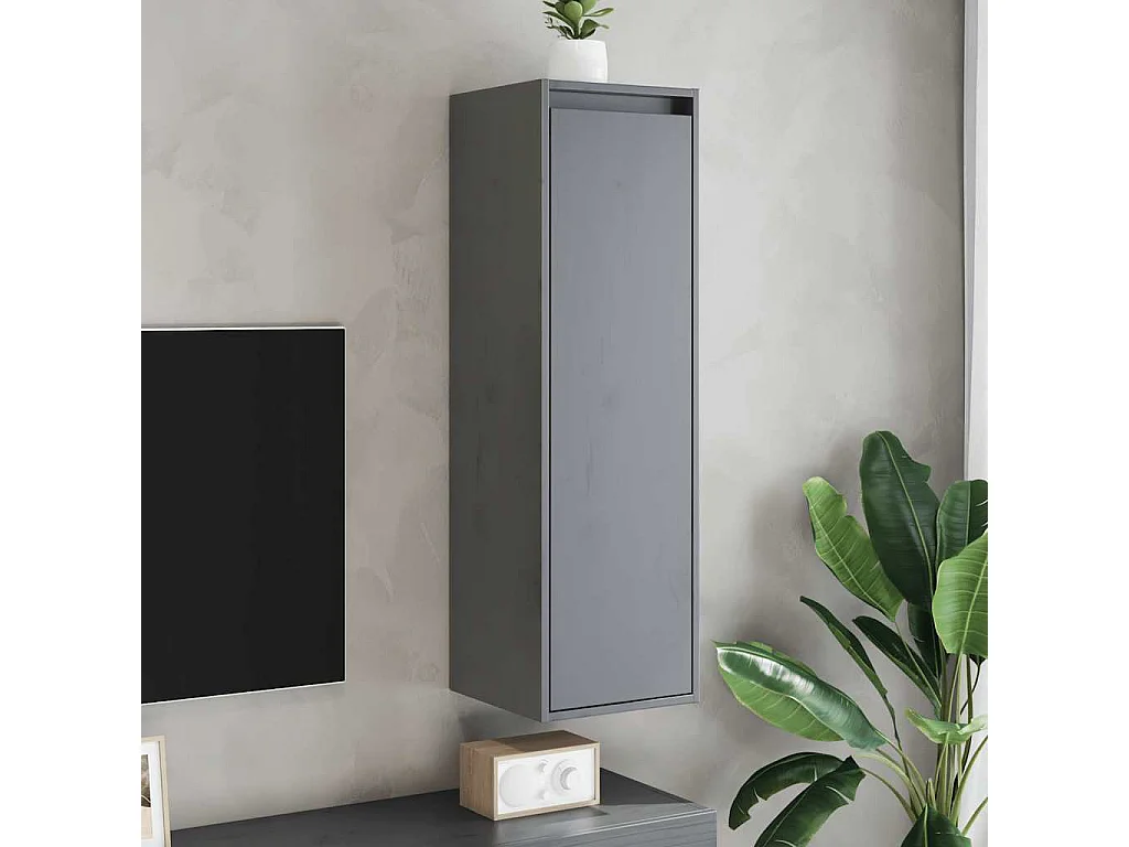 Armoires murales 2 pcs Gris 30x30x100 cm Bois de pin massif