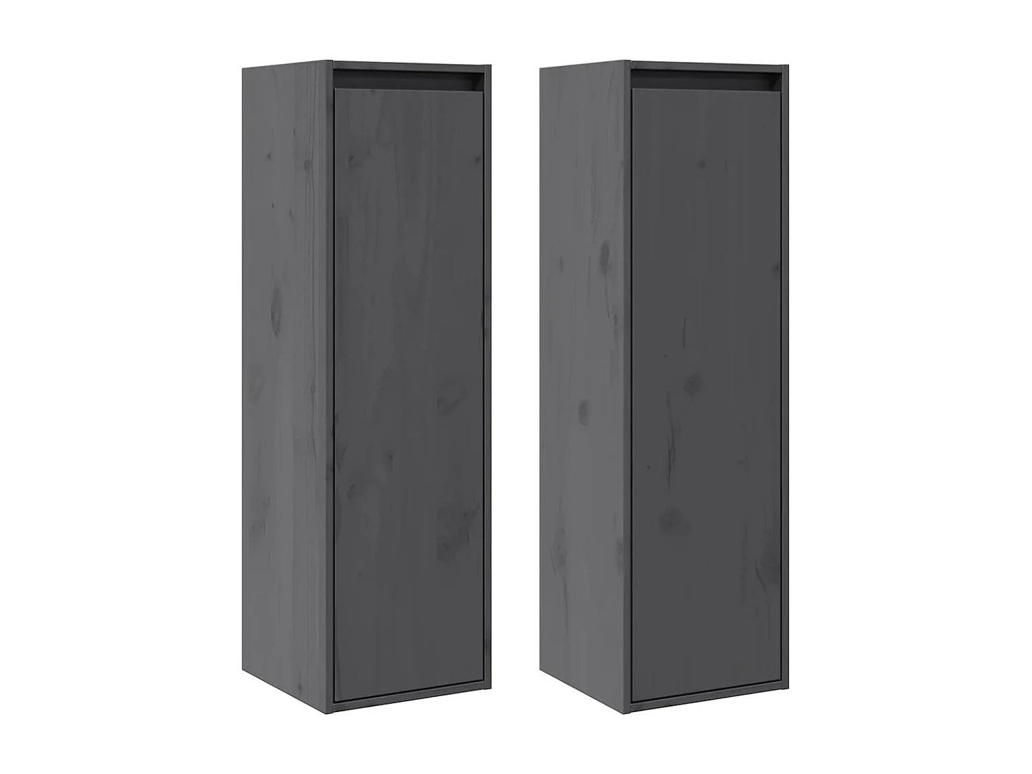 Armoires murales 2 pcs Gris 30x30x100 cm Bois de pin massif
