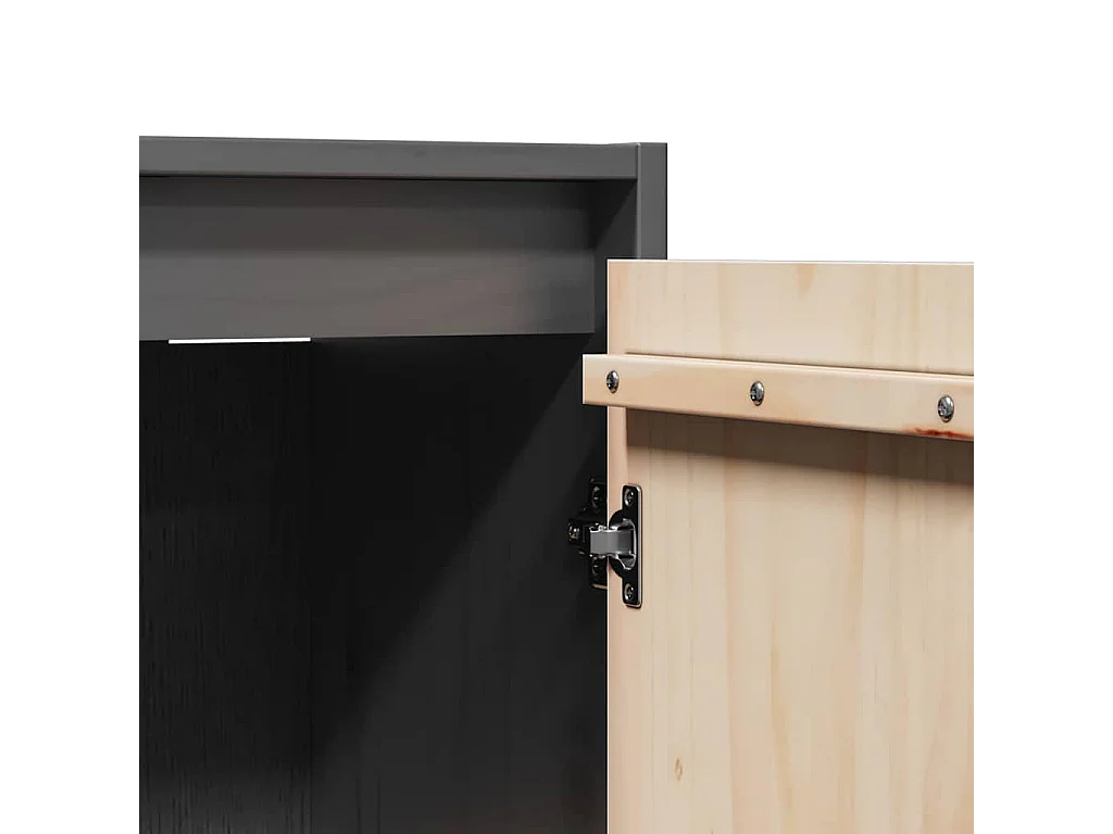 Armoires murales 2 pcs Gris 30x30x100 cm Bois de pin massif