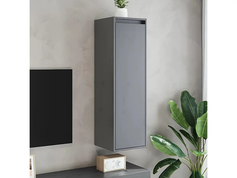 Armoires murales 2 pcs Gris 30x30x100 cm Bois de pin massif
