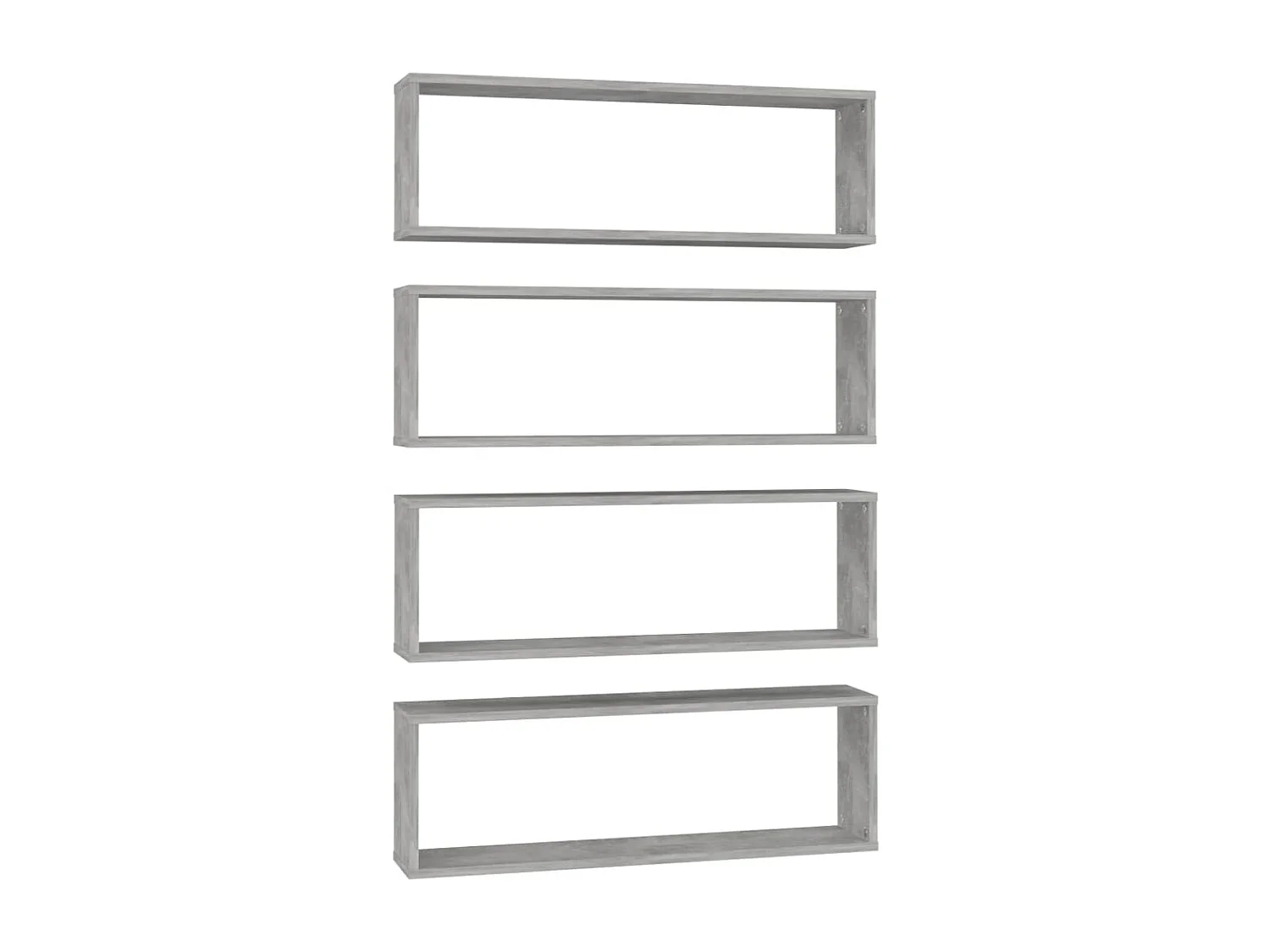 Étagères cube murales 4 pcs gris béton bois d'ingénierie