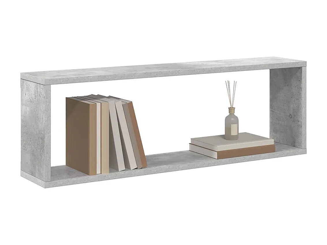 Étagères cube murales 4 pcs gris béton bois d'ingénierie