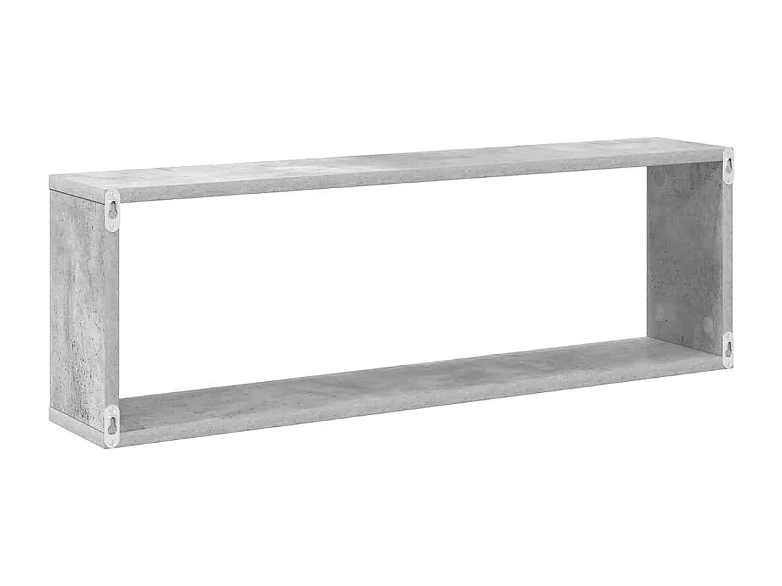Étagères cube murales 4 pcs gris béton bois d'ingénierie