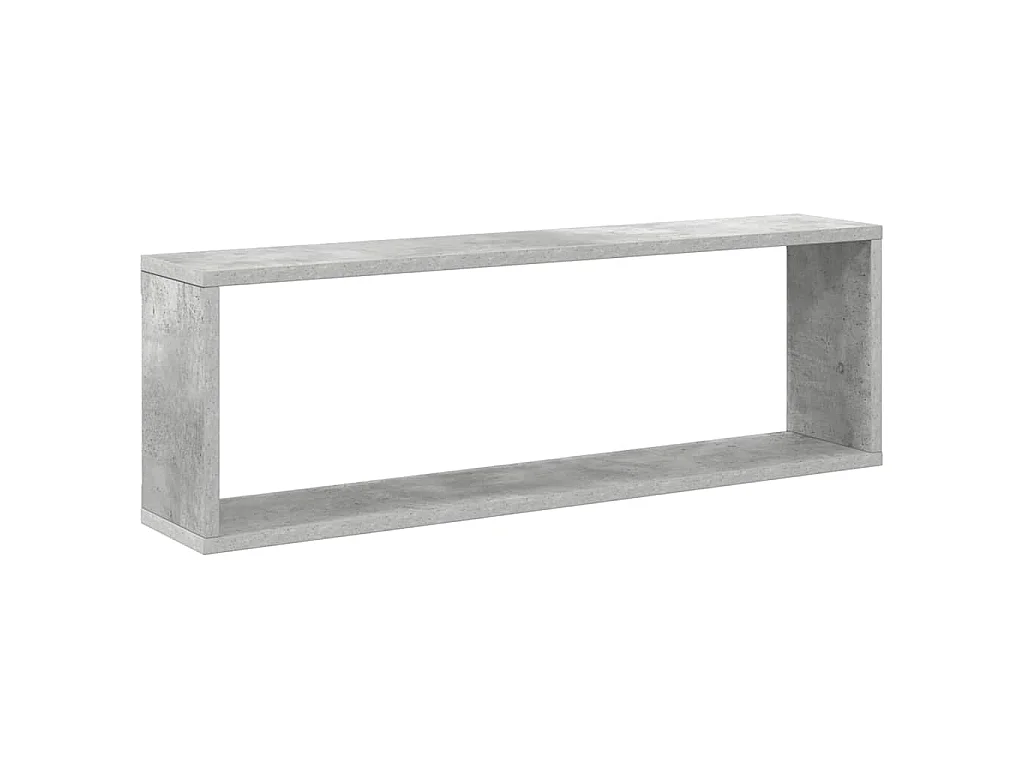 Étagères cube murales 4 pcs gris béton bois d'ingénierie