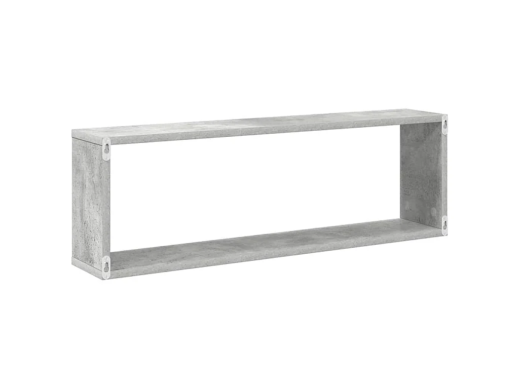 Étagères cube murales 4 pcs gris béton bois d'ingénierie