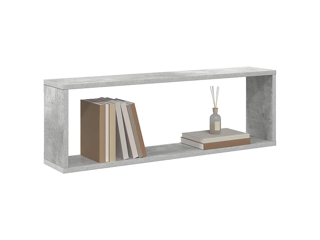 Étagères cube murales 4 pcs gris béton bois d'ingénierie